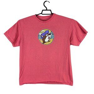 Mens Buc-ee's Pink Graphic T Shirt Short Sleeve Crew Neck 100% Cotton Size L